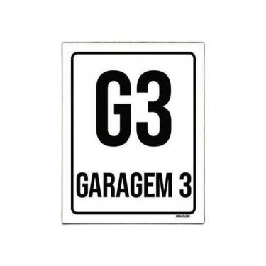 Imagem de Kit 5 Placas Sinalização Ambiente Indicativo G3 Garagem 3