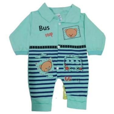 Imagem de Macacão comprido de frio bebê menino vira pé - Duda Shop, Verde