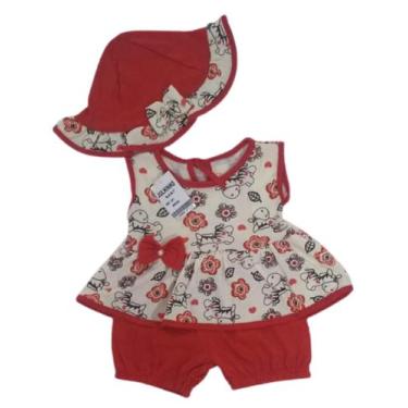 Imagem de Roupa de bebê menina conjunto com chapéu - Duda Baby Shop