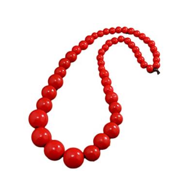 Imagem de COLORFUL BLING Colares étnicos grandes de madeira grossa com contas boho africano colar colar tribal feito à mão gargantilha babador, Madeira, madeira