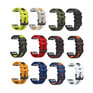 Imagem de BEFIA Pulseira de relógio de 26 mm para Garmin Fenix 8 51 mm 5x 6x pro 7x pro safira solar, quickfit 26 pulseiras de relógio para Garmin enduro tactix delta rubber pacote com 12