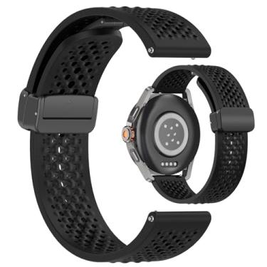 Imagem de AWADUO Compatível com Xiaomi Watch S4 Sport/Watch 2/Watch S3, pulseira de silicone de substituição de 22 mm, pulseira dobrável de silicone macia e durável, acessório para smartwatch (preto)