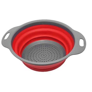 Imagem de Escorredor de Silicone Amigold - Azul e Vermelho