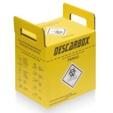 Imagem de Caixa Coletora Perfurocortante Amarela 07 Litros (DESCARBOX) - 10 Unid