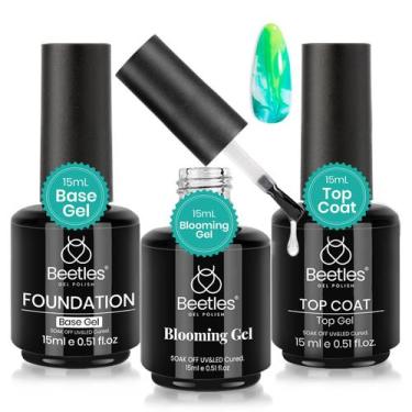 Imagem de Conjunto de Gel para Unhas 3 em 1 - Besouro, Florescente e Top Coat Se