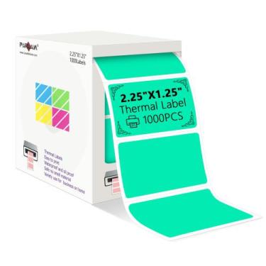 Imagem de Etiquetas Térmicas Parlaim 5,7x3,2cm - Rolo com 1000 Unidades (Aqua)