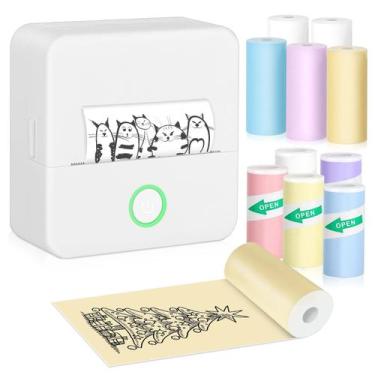 Imagem de Impressora Térmica Portátil Bakoor Mini - com 10 Rolos de Papel (Andro