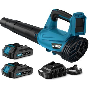 Imagem de Leaf Blower, Electric Cordless Leaf Blower with 2 Batteries and Charger, 2 Speed Mode, Lightweight Leaf Blowers Soprador de folhas, soprador de folhas elétrico sem fio com 2 baterias e carregador,
