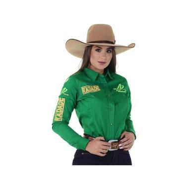 Imagem de Camisa Feminina Country Bordada Radade Green Team, Verde, G