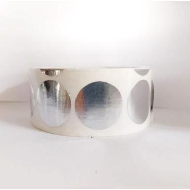 Imagem de Etiqueta Prateada, Corte Liso 4x4cm P/ Chancela Rolo 100 Unid - Teodor