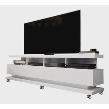 Imagem de Rack Bancada Vivare 1.80 3 Gavetões Tv Até 65'' Branco Acet.