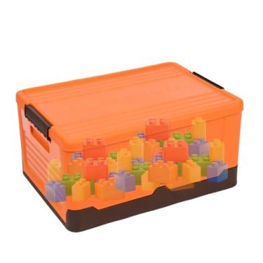 Imagem de Caixas de armazenamento com tampas, caixas de armazenamento dobráveis ​​|Caixas organizadoras empilháveis ​​portáteis,Grandes cubos de armazenamento organizador de brinquedos, organização e armazena