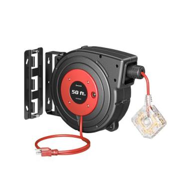Imagem de Carretel de cabo de extensão DEWENWILS 15m retrátil 6 saídas 13A