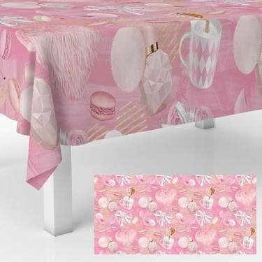 Imagem de Junliang Toalhas de mesa de salto rosa spa maquiagem festa toalha de mesa princesa decoração para casa ao ar livre cozinha interior jantar meninas tema de maquiagem spa dia festa toalha de mesa