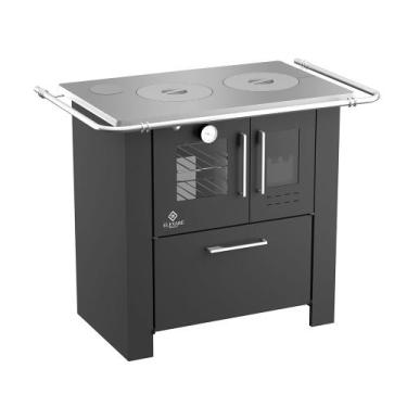 Imagem de Fogão a Lenha Cheff Preto Chapa de Alumínio N01 Esq - ELEVARE INDUSTRI