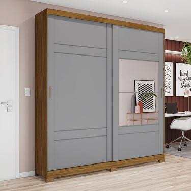 Imagem de Roupeiro Casal 2 Portas 3 Gavetas Del Mare Nature/Cinza