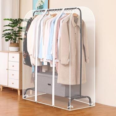 Imagem de TRAGLO Capa para Cabide de Roupas à Prova de Poeira, Capa Transparente para Cabide de Roupas com Zíper, Protetor Impermeável para Guarda-Roupas e Organizador de Cabide(150x50x150CM(59x19.7x59in))