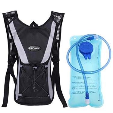 Imagem de Mochila de viagem para ciclismo, ciclismo, bicicleta/caminhada, bolsa de escalada + 2L de hidratação da Monvecle, Black With 2l Water Bladder, 19" x 9.8" x 1.2"