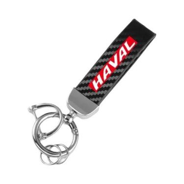 Imagem de Chaveiro De Couro Com Fibra De Carbono Para Great Wall Haval F7 H6 H2 