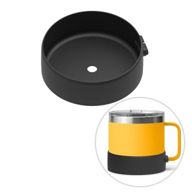 Imagem de Bota de silicone para YETI Rambler Protetor inferior de caneca de 400 ml | Manga antiderrapante para caneca de café Yeti 396.9 g Garrafa de água Boot Pretective Cover (preto)