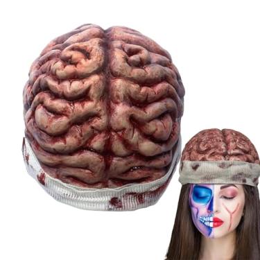 Imagem de Gorro De Cérebro, Gorros de Cérebro Divertidos, Acessório Realista 3D Para Fantasias Fotos Eventos Aniversário Comédia Teatro Festival Performance Adultos Casa Assombrada