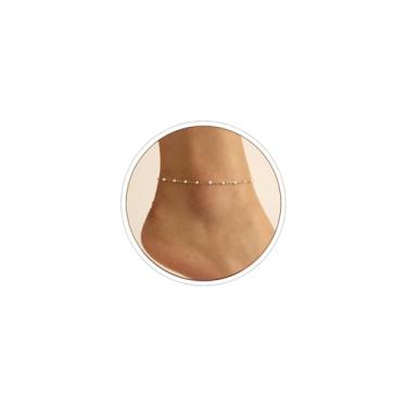 Imagem de Tornozeleiras femininas de pérolas, à prova d'água, boêmio, praia, tornozeleiras, joias de verão, Small, Metal, Sem Pedra Preciosa