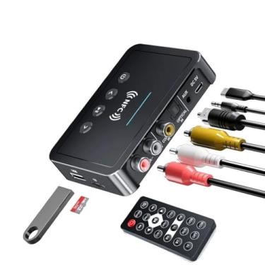Imagem de M6 NFC Bluetooth 5.3 Adaptador De Áudio 3.5 Mm Aux RCA SPDIF Receptor FM Sem Fio Transmissor Suporte TF