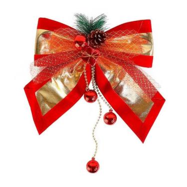 Imagem de Kit 03 Laço Grande Texturizado Enfeite De Natal Vermelho