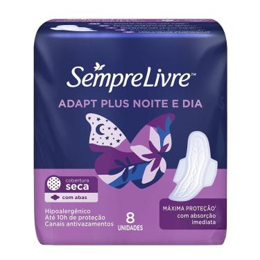 Imagem de Absorvente Sempre Livre Adapt Plus Seca com Abas 8 unidades