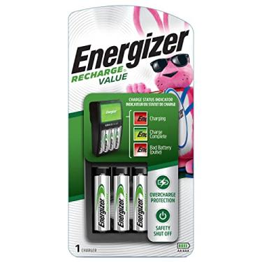 Imagem de Energizer Carregador De Bateria Aa E Aaa Recarregável (Valor De Recarga) Com 4 Pilhas Recarregáveis ​​De 4 Aa Nimh Preto Value Charger
