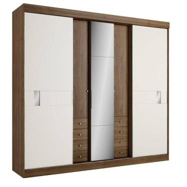 Imagem de Guarda-roupa Casal 5 Portas 8 Gavetas com Espelho THB