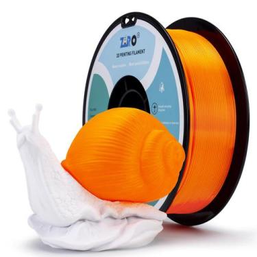Imagem de Filamento de impressão 3D ZIRO PLA 1,75 mm translúcido laranja fluores