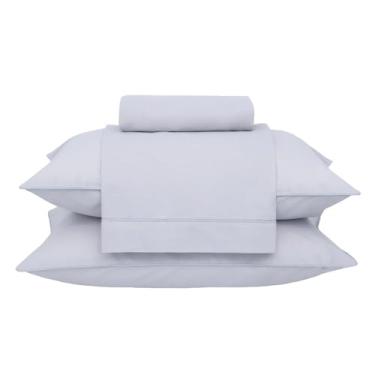 Imagem de Buddemeyer Jogo de Cama King Percal 180 Fios Basic Percalle 100% Algodão Penteado Prata 4 peças