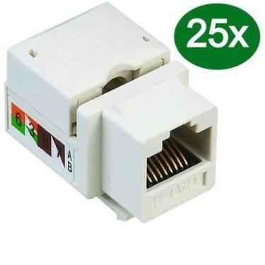 Imagem de 25x Conector Keystone CAT5e Fêmea RJ45
