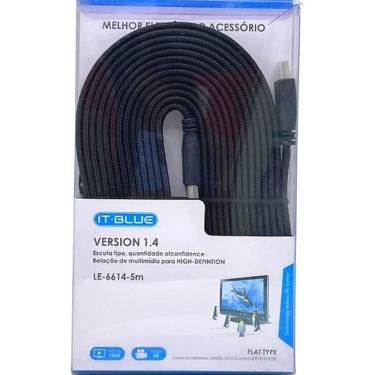 Imagem de Cabo HDMI 5M tipo flat TV LCD DVD Vídeo Games