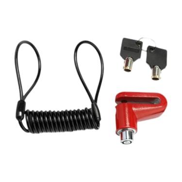 Imagem de predolo Cadeado Anti-roubo, Cadeado para Freio a Disco, Trava de Roda para Motocicletas E Acessórios para Bicicletas Elétricas, Vermelho Preto