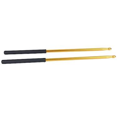 Imagem de Metal Drumstick Anti Slip Aluminum Aluman Drum Stick Drum Sticks Classic Sticks Non Slip Bust Stick Percussion Instrument para bateria eletrônica Jazz bateria 2pcs (W121 Gold)