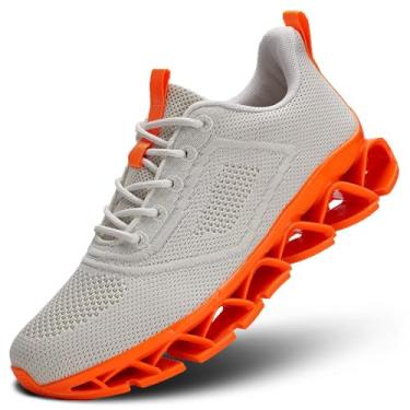 Imagem de Tênis de corrida feminino Blade Tennis Walking Casual Fashion Tênis Respirável Antiderrapante Ginásio Esportes Trabalho Tênis Atlético, Laranja bege, 37