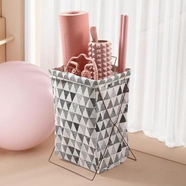 Imagem de Suporte De Tapete De Ioga De Pano, Armazenamento De Cesta De Roupas De Tapete Doméstico, Organizador De Equipamento De Treino Dobrável Com Alça