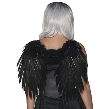 Imagem de UNDERWRAPS Halloween tamanho adulto grande realista pena de fada Natal asas de anjo preto, Preto, Tamanho Único
