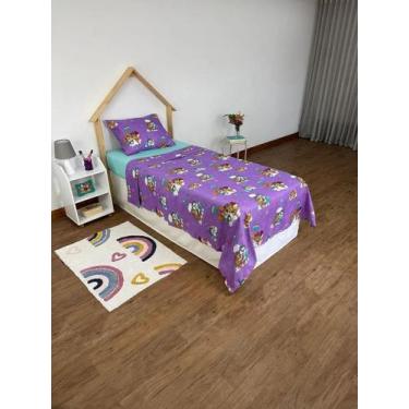 Imagem de Jogo De Lençol e Cama Solteiro Patrulha Canina Menina 3 Pçs Lepper
