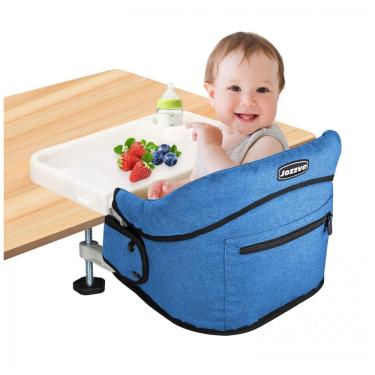 Imagem de Cadeira de Alimentação Portátil com Encaixe em Mesa e Bandeja, Jozzve, Azul