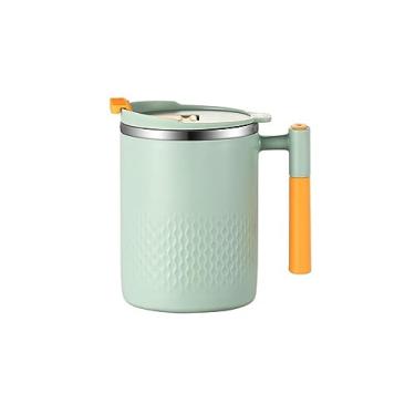 Imagem de GRFIT Caneca de café de 450 ml, capacidade à prova de vazamento, isolamento térmico, copo de água de aço inoxidável, com tampa, suprimentos domésticos, caneca de café (tamanho: 1)