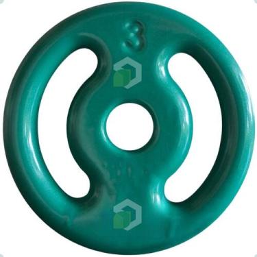 Imagem de Anilha Emborrachada 3 Kg - Verde - 2M FITNESS