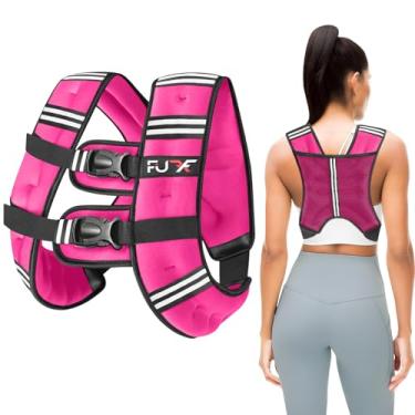 Imagem de FUFF Colete pesado de 9 kg com faixa refletiva, colete pesado para homens e mulheres, treinamento de força, corrida, caminhada, corrida