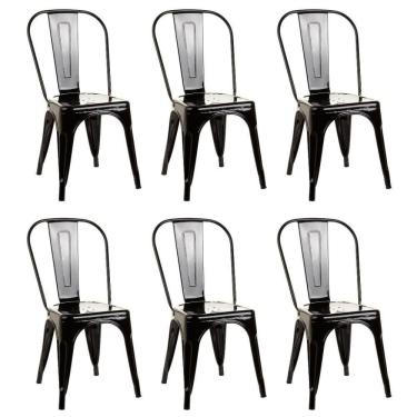 Imagem de Kit 6 Cadeiras De Design Linha Tolix Metal - Preto