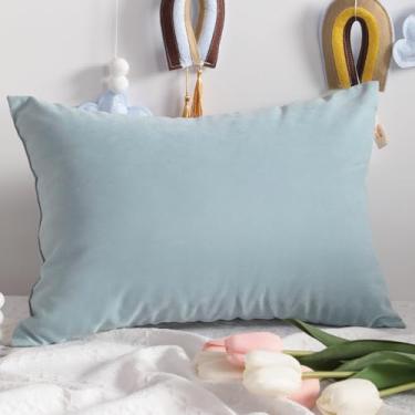 Imagem de Travesseiro de viagem, travesseiro alternativo de 33 cm x 45 cm, lavável na máquina - 1 pacote de travesseiro pequeno macio e respirável, verde marinho