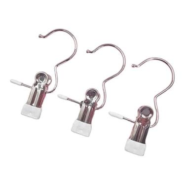 Imagem de Cabides de aço inoxidável antiderrapantes com cabeça de PVC, pacote com 10 clipes de roupas para calças, toalhas, fotos, armário, organização, economia de espaço, resistente à ferrugem, durável