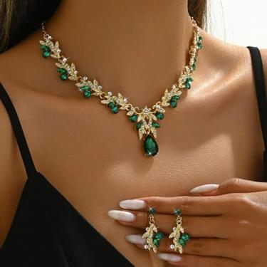 Imagem de Elegante conjunto de joias de festa de formatura para mulheres, acessórios de fantasia de casamento nupcial com cristais brilhantes em tom prateado, joia de gala para eventos formais