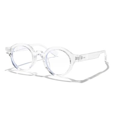 Imagem de Óculos de sol redondos retrô para homens e mulheres, armação pequena, moderno, hipster, para dirigir, festivais de música, estilo urbano, Armação Tra/Lente anti-luz azul, Lens Width: 44 Millimeters